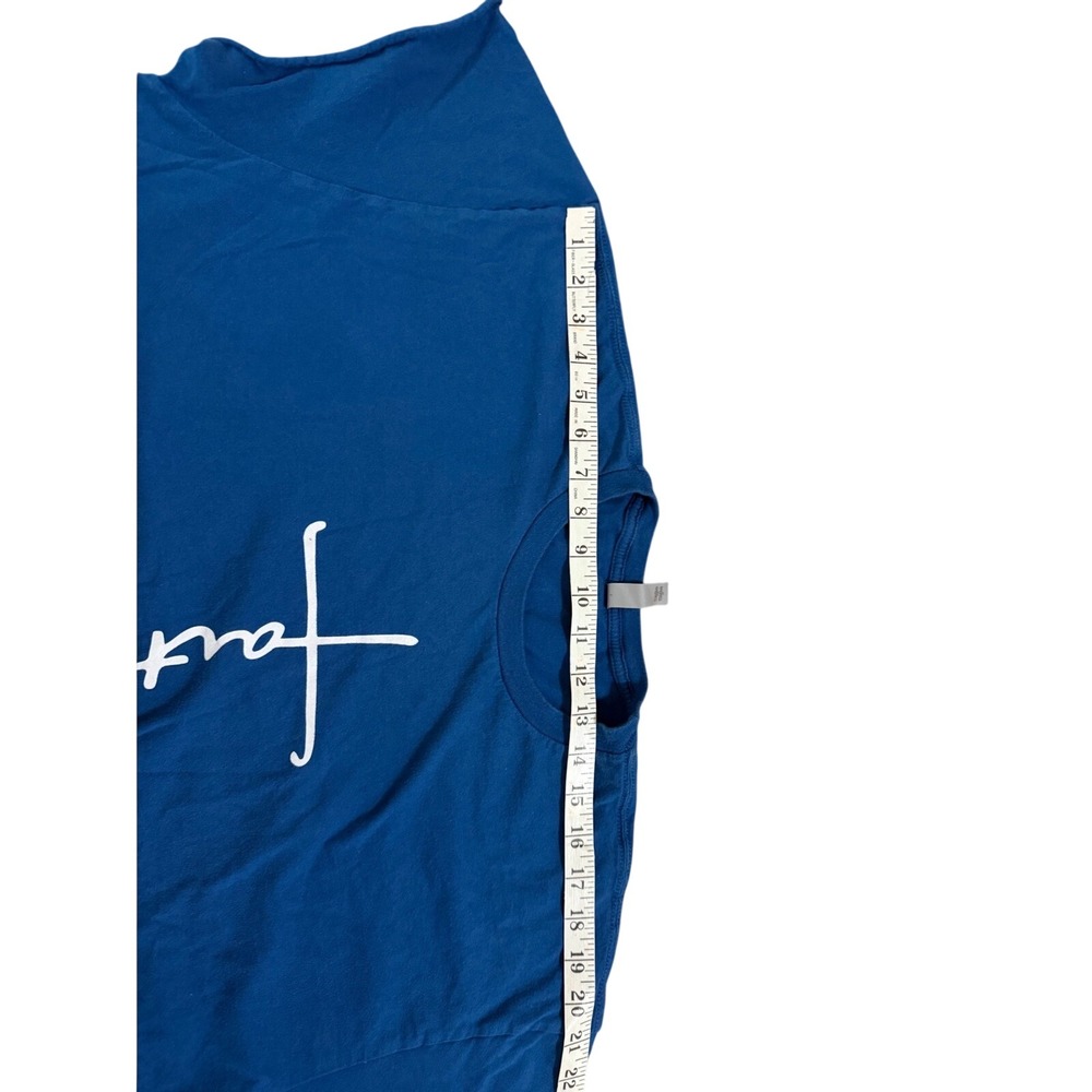Redline Steel Faith Cross Graphic T-Shirt Blue XXL Next Level Cotton Tee - Picture 7 of 8